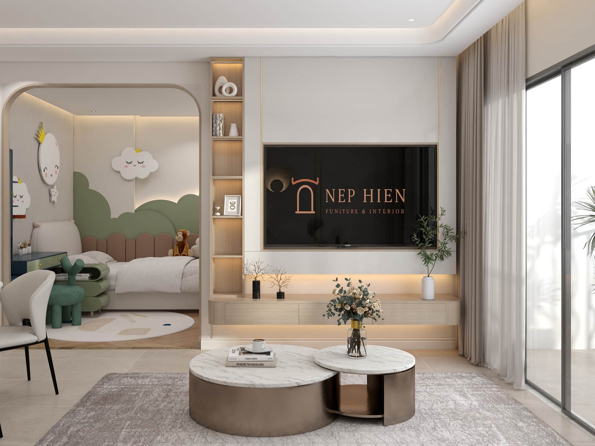Căn hộ luxury 2PN — phòng khách