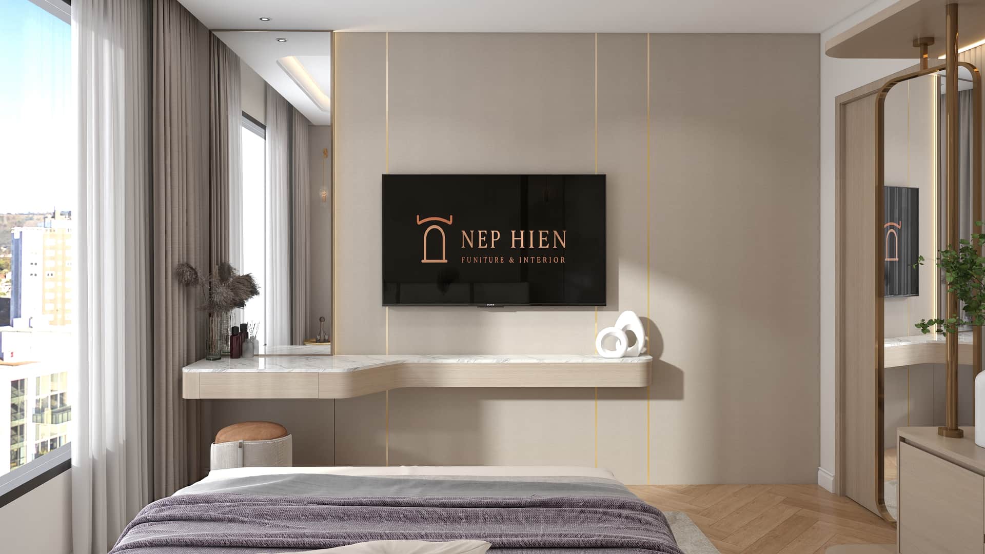 Căn hộ luxury 2PN — góc nhìn không gian
