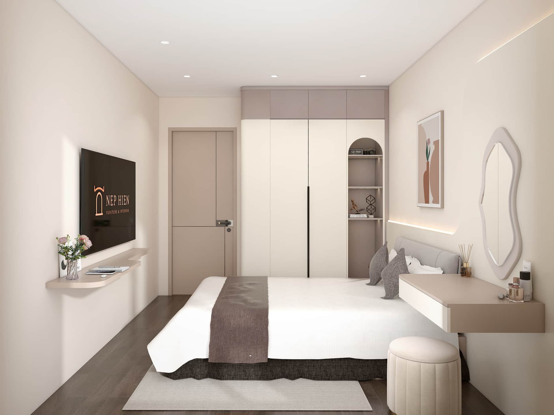 Căn A1 — chi tiết nội thất 3D render